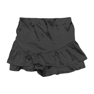 Tweenstyle Satin Ruffle Skort - Black, Tweenstyle, Black, cf-vendor-tweenstyle, Satin, Satin Skort, Skort, Sparkle by Stoopher, Tweenstyle, Tweenstyle by Stoopher, Shorts - Basically Bows & B