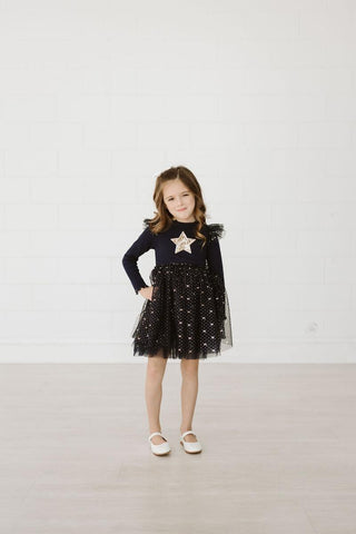 Petite Hailey Frill LS Tutu Dress - Navy, Petite Hailey, Birthday Girl, Birthday Girl Outfit, cf-size-10, cf-size-2, cf-size-5, cf-size-6, cf-size-8, cf-type-dresses, cf-vendor-petite-hailey,