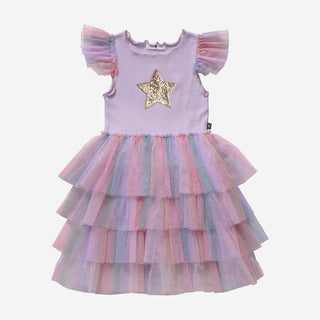 Petite Hailey Leah Layered Tutu Dress - Purple Multi