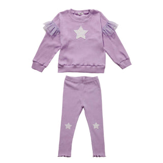 Petite Hailey Star Sweatshirt & Legging Set - Purple