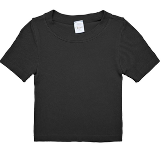 Suzette Kids Ribbed Seamless Shirt - Black