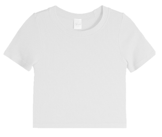 Suzette Kids Ribbed Seamless Shirt - White