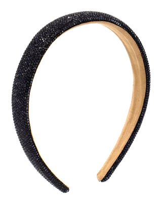 Bari Lynn Fully Crystalized Thin Headband - Navy