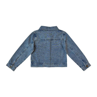 Lola and The Boys Rainbow Sparkle Denim Jacket
Blue denim jacket on a white background
