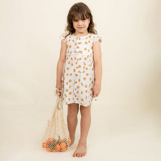 Makemake Organics Button Flutter Dress - Mandarin