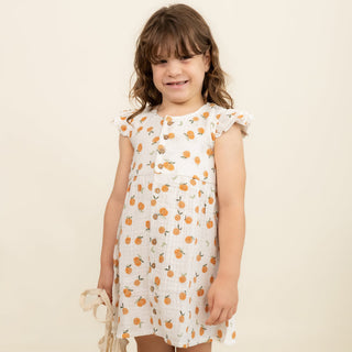 Makemake Organics Button Flutter Dress - Mandarin