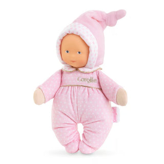 Corolle Babidoux Plush Doll -  Starry Dreams
Baby doll in pink outfit with matching hat on a white background