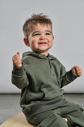 Little Bipsy Henley Hoodie - Pine