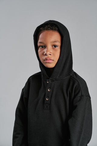 Little Bipsy Henley Hoodie - Black