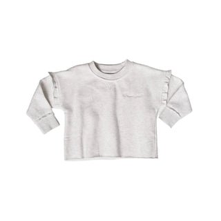 Little Bipsy Ruffle Crewneck - Grey
