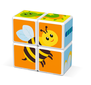 Geomag Magicube Insect Friends
Set of four colorful children's blocks with animal illustrations on a white background
