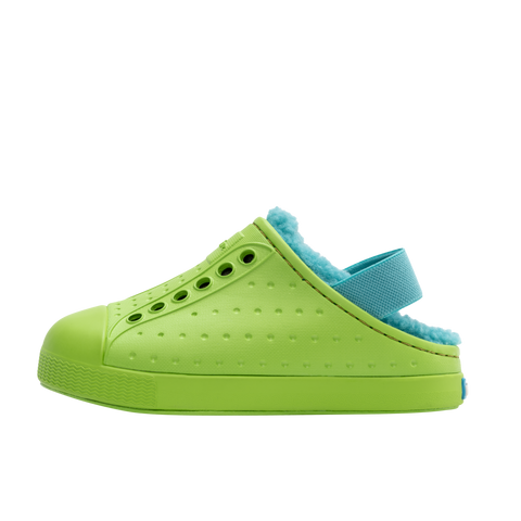 Native Jefferson Cozy Kids Shoes - Snap Green / Maui Blue, Native, Boys Shoes, cf-size-c10, cf-size-c11-no-backstrap, cf-size-c12-no-backstrap, cf-size-c13-no-backstrap, cf-size-c4, cf-size-c