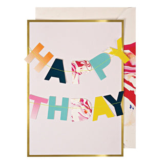 Meri Meri Marble Birthday Garland Card