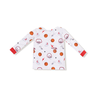 Angel Dear Long Sleeve Loungewear Set - Basketball
Children's long-sleeve shirt with sports-themed pattern on a white background