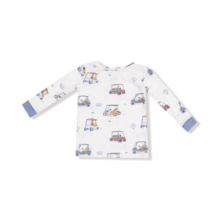 Angel Dear Long Sleeve Loungewear Set - Zooming Golf Carts
Children's long-sleeve shirt with car pattern on a white background