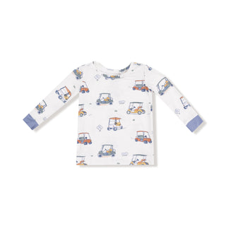Angel Dear Long Sleeve Loungewear Set - Zooming Golf Carts
Children's long-sleeve shirt with vehicle pattern on a white background