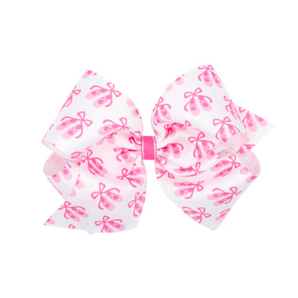 Wee Ones Ballet Slippers Print Hair Bow on Clippie King
