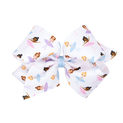 Wee Ones Dancer Print Hair Bow on Clippie King