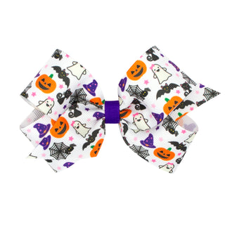 Wee Ones Halloween Printed Grosgrain Hair Bow on Clippie Medium