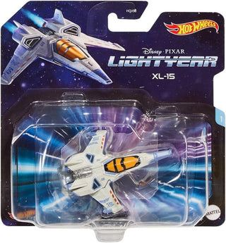 Disney Pixar Lightyear XL-15 Mattel Hot Wheels Lightyear Diecast Vehicle Toy spaceship in packaging with Hot Wheels and Pixar branding