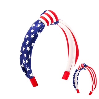 Wee Ones Patriotic Print Knot Headband Royal