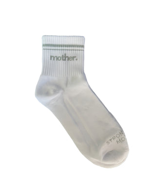 Mother. Throwback Half Crew Striped Socks - Grey