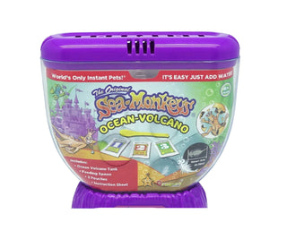Schylling The Sea-Monkeys Ocean Volcano Purple Three Sea Monkeys Ocean Volcano toys in different colors on a white background