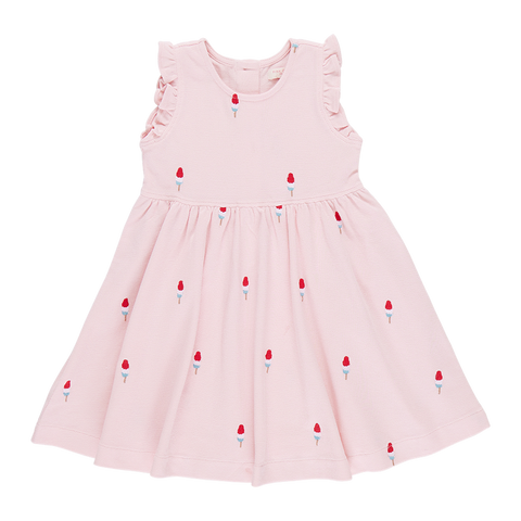 Pink Chicken Girls Kelsey Dress - Pink Rocket Pop Embroidery