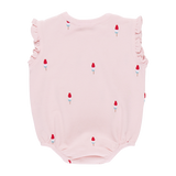 Pink Chicken Baby Girls Phoebe Bubble - Pink Rocket Pop Embroidery