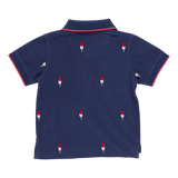 Blue Rooster Boys Alec Shirt - Navy Rocket Pop Embroidery