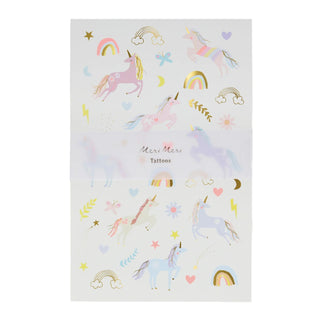Meri Meri Unicorn Tattoo Sheets (x 2 sheets)