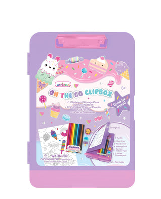 Hot Focus On The Go Clipbox - Sweet
Purple clipbox with colorful stationery items on a white background