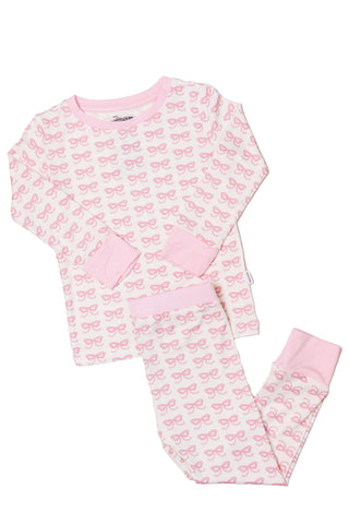 The Uptown Bamboo Long Sleeve Pajama Set - Pink Bows