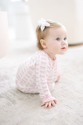 The Uptown Bamboo Long Sleeve Pajama Set - Pink Bows