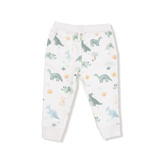 Angel Dear French Terry Raglan Sweatshirt & Jogger Set - Soft Dinos
White pants with dinosaur pattern on a white background