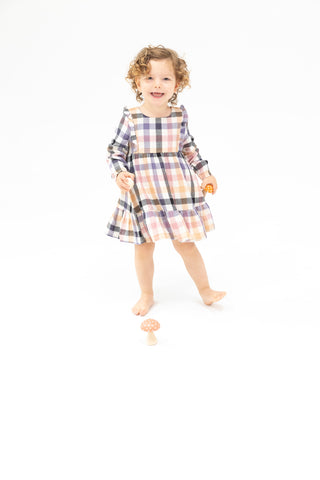 Angel Dear Ruffle Tiered Dress & Ribbed Legging Set - Harvest Plaid