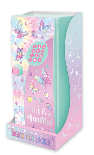 Hot Focus Digital Mini Locker - Tie Dye Butterfly
Digital mini locker with butterfly designs and 'Life is Beautiful' text on a pastel background