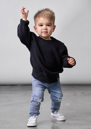 Little Bipsy Knit Sweater - Black