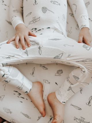 Gunamuna Convertible Romper Footie - Fishing