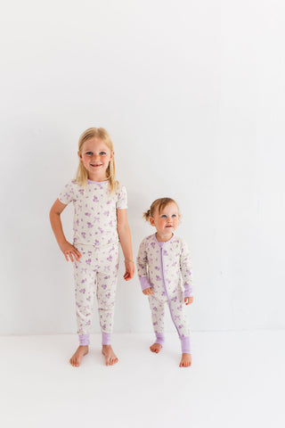 In My Jammers Purple Isabelle Zipper Romper