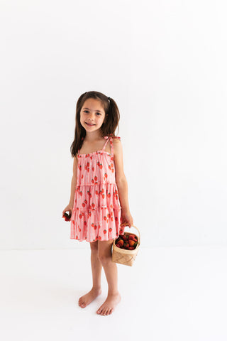 In My Jammers Red Strawberry Tier Twirl Dress