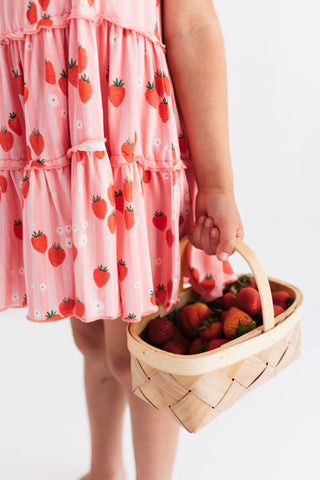 In My Jammers Red Strawberry Tier Twirl Dress