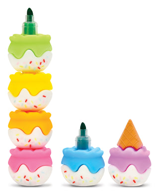 Iscream Ice Cream Stackable Markers Colorful ice cream-themed markers on a white background