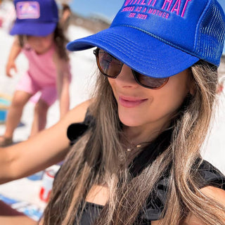 Mother Hat - Embroidered Trucker Hat - Royal Blue