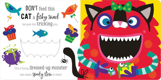 Scholastic Don't Feed The Monster Board Book
Colorful children's book cover with a monster and various small characters on a yellow background.