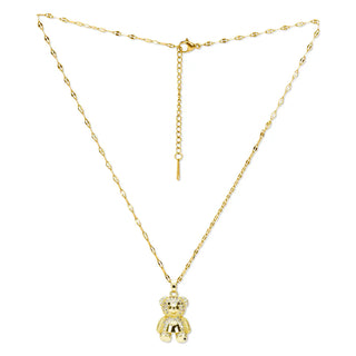Iscream Bear Charm Necklace & Ring Set
Gold teddy bear pendant necklace on a white background