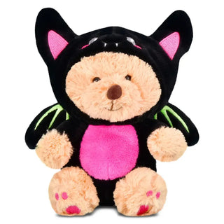 Iscream Batty Bear Plush
Plush toy bear in a black cat costume with pink accents on a white background