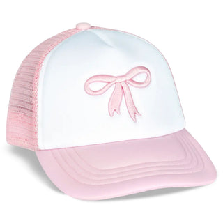 Iscream Bow Trucker Hat 
Pink and white cap with a bow design on a white background