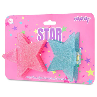 Iscream Shining Star Hair Clip Set
Star-shaped hair clips on a pink packaging with 'Pop Zoom' branding.
