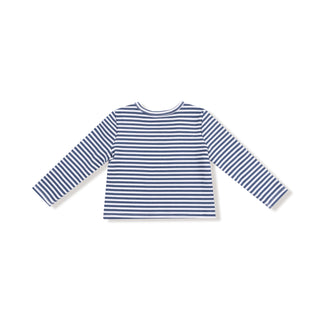 Angel Dear Organic Cotton Jersey Stripe Long Sleeve Tee - Big Bro
Blue and white striped long-sleeve shirt on a white background